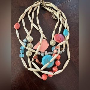 Vintage Beaded Tropical Necklace